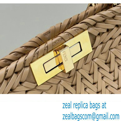 Fendi Peekaboo Iseeu Medium Bag in interlace leather Brown 2023 - Click Image to Close