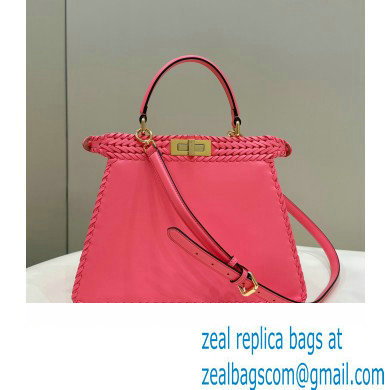 Fendi Peekaboo Iseeu Medium Bag in interlace leather Pink 2023 - Click Image to Close