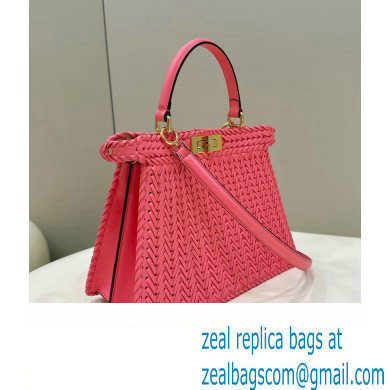 Fendi Peekaboo Iseeu Medium Bag in interlace leather Pink 2023
