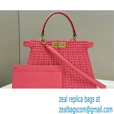 Fendi Peekaboo Iseeu Medium Bag in interlace leather Pink 2023