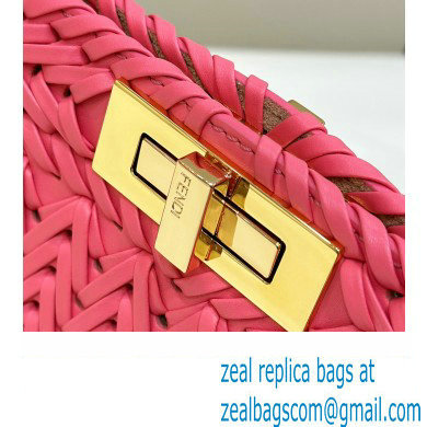 Fendi Peekaboo Iseeu Medium Bag in interlace leather Pink 2023 - Click Image to Close