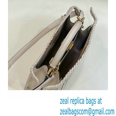 Fendi Peekaboo Iseeu Medium Bag in interlace leather White 2023 - Click Image to Close