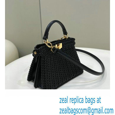Fendi Peekaboo Iseeu Petite Bag in interlace leather Black 2023