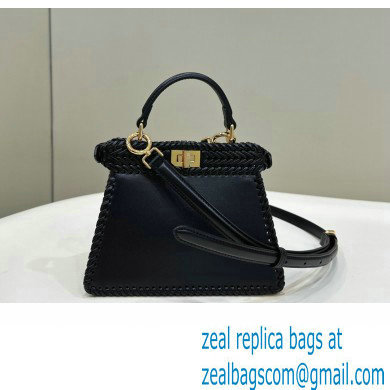 Fendi Peekaboo Iseeu Petite Bag in interlace leather Black 2023 - Click Image to Close