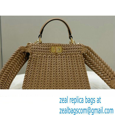 Fendi Peekaboo Iseeu Petite Bag in interlace leather Brown 2023