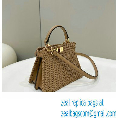 Fendi Peekaboo Iseeu Petite Bag in interlace leather Brown 2023 - Click Image to Close