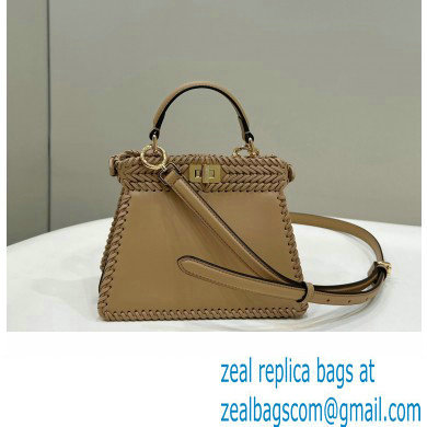 Fendi Peekaboo Iseeu Petite Bag in interlace leather Brown 2023 - Click Image to Close