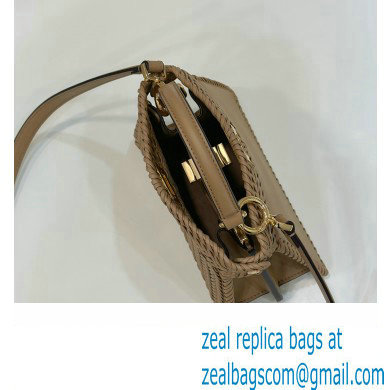 Fendi Peekaboo Iseeu Petite Bag in interlace leather Brown 2023