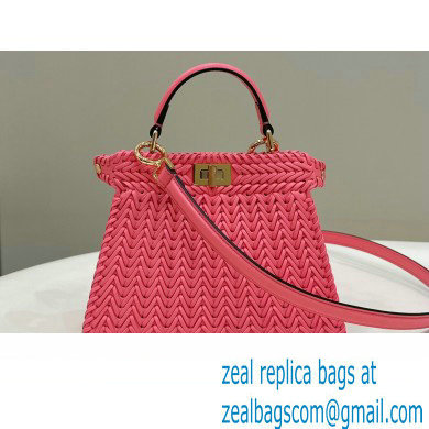 Fendi Peekaboo Iseeu Petite Bag in interlace leather Pink 2023