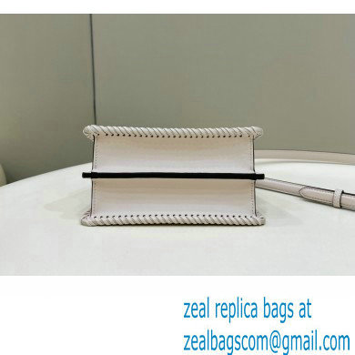 Fendi Peekaboo Iseeu Petite Bag in interlace leather White 2023 - Click Image to Close