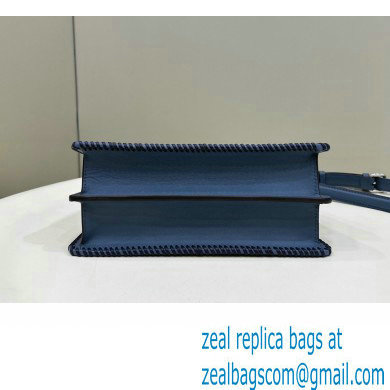 Fendi Peekaboo Iseeu Small Bag in White and blue woven leather 2023