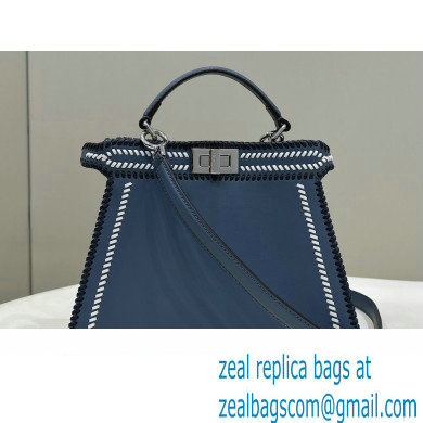 Fendi Peekaboo Iseeu Small Bag in White and blue woven leather 2023