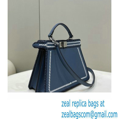 Fendi Peekaboo Iseeu Small Bag in White and blue woven leather 2023 - Click Image to Close