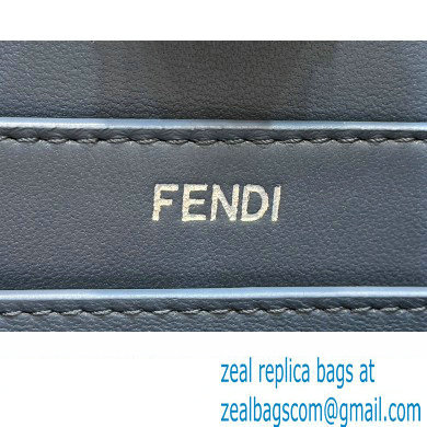 Fendi Peekaboo Iseeu Small Bag in White and blue woven leather 2023