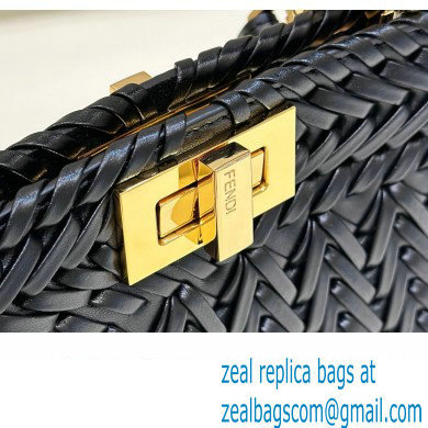 Fendi Peekaboo Iseeu Small Bag in interlace leather Black 2023