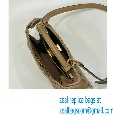 Fendi Peekaboo Iseeu Small Bag in interlace leather Brown 2023