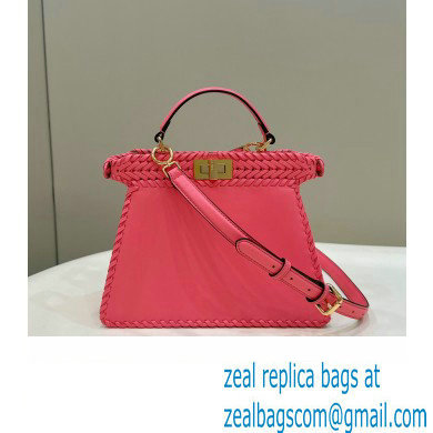 Fendi Peekaboo Iseeu Small Bag in interlace leather Pink 2023