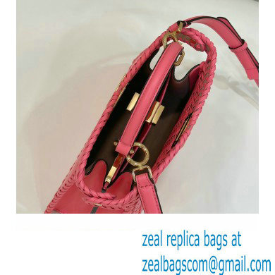 Fendi Peekaboo Iseeu Small Bag in interlace leather Pink 2023 - Click Image to Close