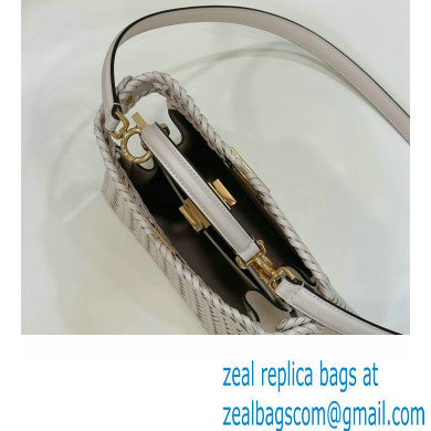 Fendi Peekaboo Iseeu Small Bag in interlace leather White 2023 - Click Image to Close