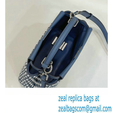 Fendi Peekaboo Mini bag in White and blue woven leather 2023