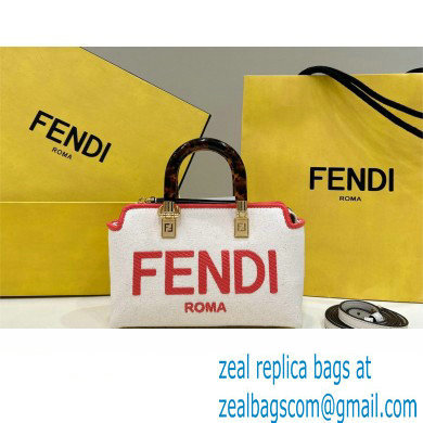 Fendi beige canvas mini By The Way Boston bag 2023 - Click Image to Close