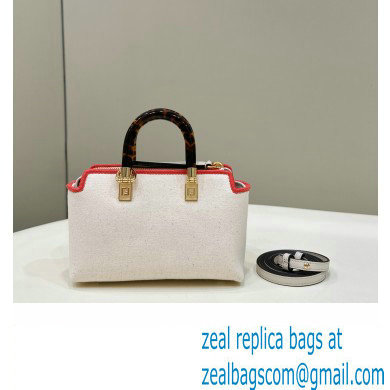 Fendi beige canvas mini By The Way Boston bag 2023