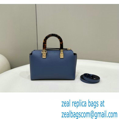 Fendi blue leather and elaphe by the way mini Boston bag 2023