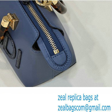 Fendi blue leather and elaphe by the way mini Boston bag 2023