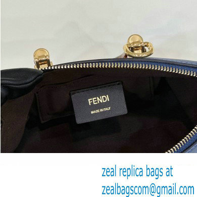 Fendi blue leather and elaphe by the way mini Boston bag 2023