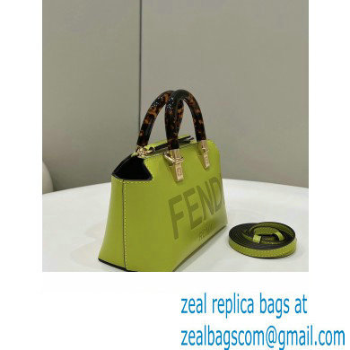 Fendi mini By The Way Boston bag in acid green leather 2023