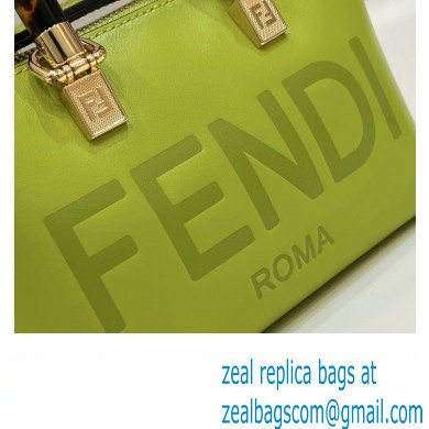 Fendi mini By The Way Boston bag in acid green leather 2023