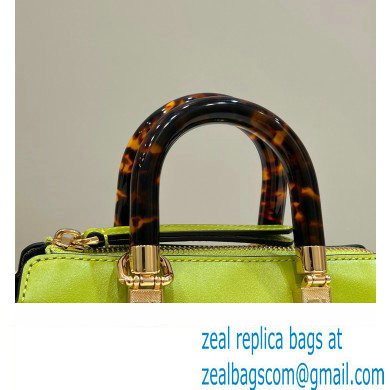 Fendi mini By The Way Boston bag in acid green leather 2023