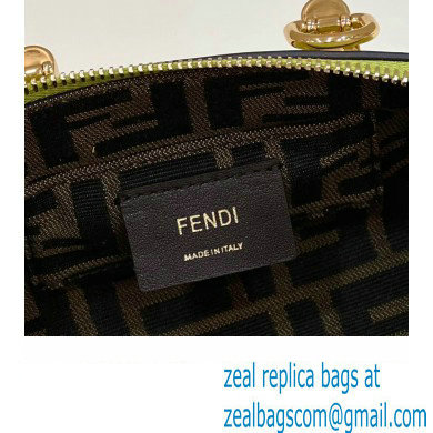 Fendi mini By The Way Boston bag in acid green leather 2023