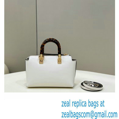 Fendi white leather and elaphe by the way mini Boston bag 2023