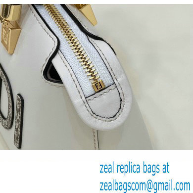 Fendi white leather and elaphe by the way mini Boston bag 2023 - Click Image to Close