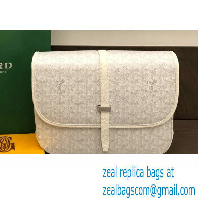 Goyard Belvedere MM Strap Bag White