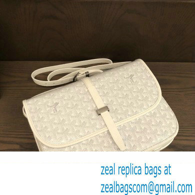 Goyard Belvedere MM Strap Bag White