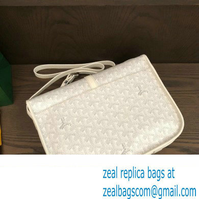 Goyard Belvedere MM Strap Bag White