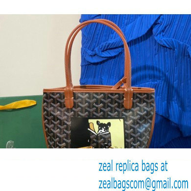 Goyard Hulot Print Anjou Reversible Mini Tote Bag Brown - Click Image to Close