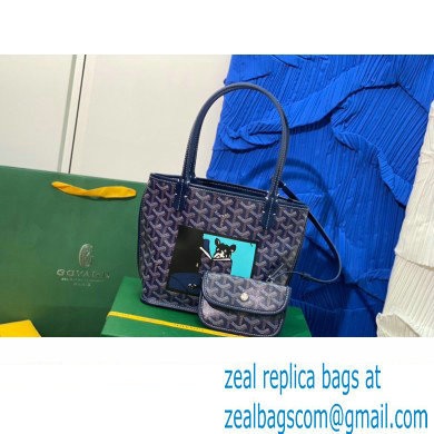 Goyard Hulot Print Anjou Reversible Mini Tote Bag Dark Blue