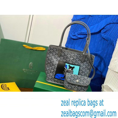 Goyard Hulot Print Anjou Reversible Mini Tote Bag Gray - Click Image to Close