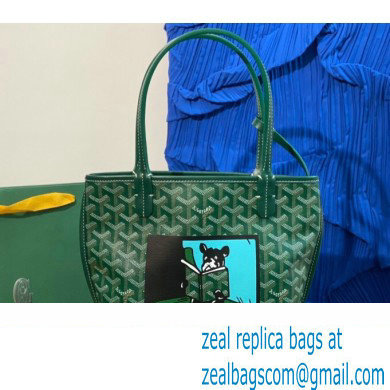 Goyard Hulot Print Anjou Reversible Mini Tote Bag Green - Click Image to Close