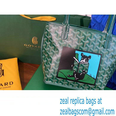 Goyard Hulot Print Anjou Reversible Mini Tote Bag Green - Click Image to Close