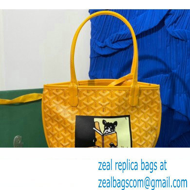 Goyard Hulot Print Anjou Reversible Mini Tote Bag Yellow