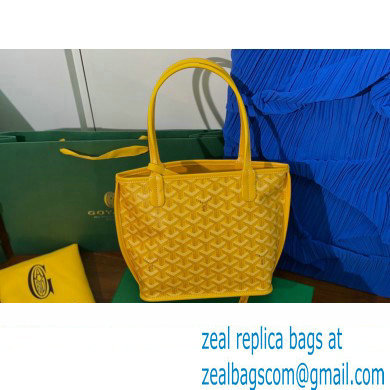 Goyard Hulot Print Anjou Reversible Mini Tote Bag Yellow