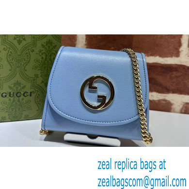 Gucci Blondie medium chain wallet 725219 Leather Blue 2023