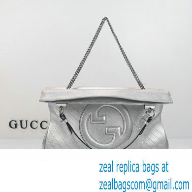 Gucci Blondie medium tote bag 751516 Silver 2023 - Click Image to Close