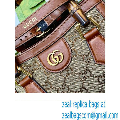 Gucci Diana mini tote bag canvas with GG crystal 707449