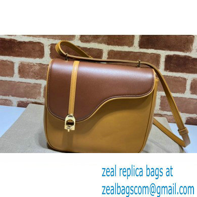 Gucci Equestrian inspired shoulder bag 740988 Brown/Yellow 2023 - Click Image to Close