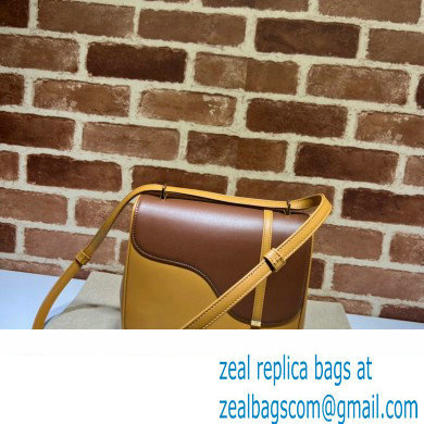 Gucci Equestrian inspired shoulder bag 740988 Brown/Yellow 2023 - Click Image to Close